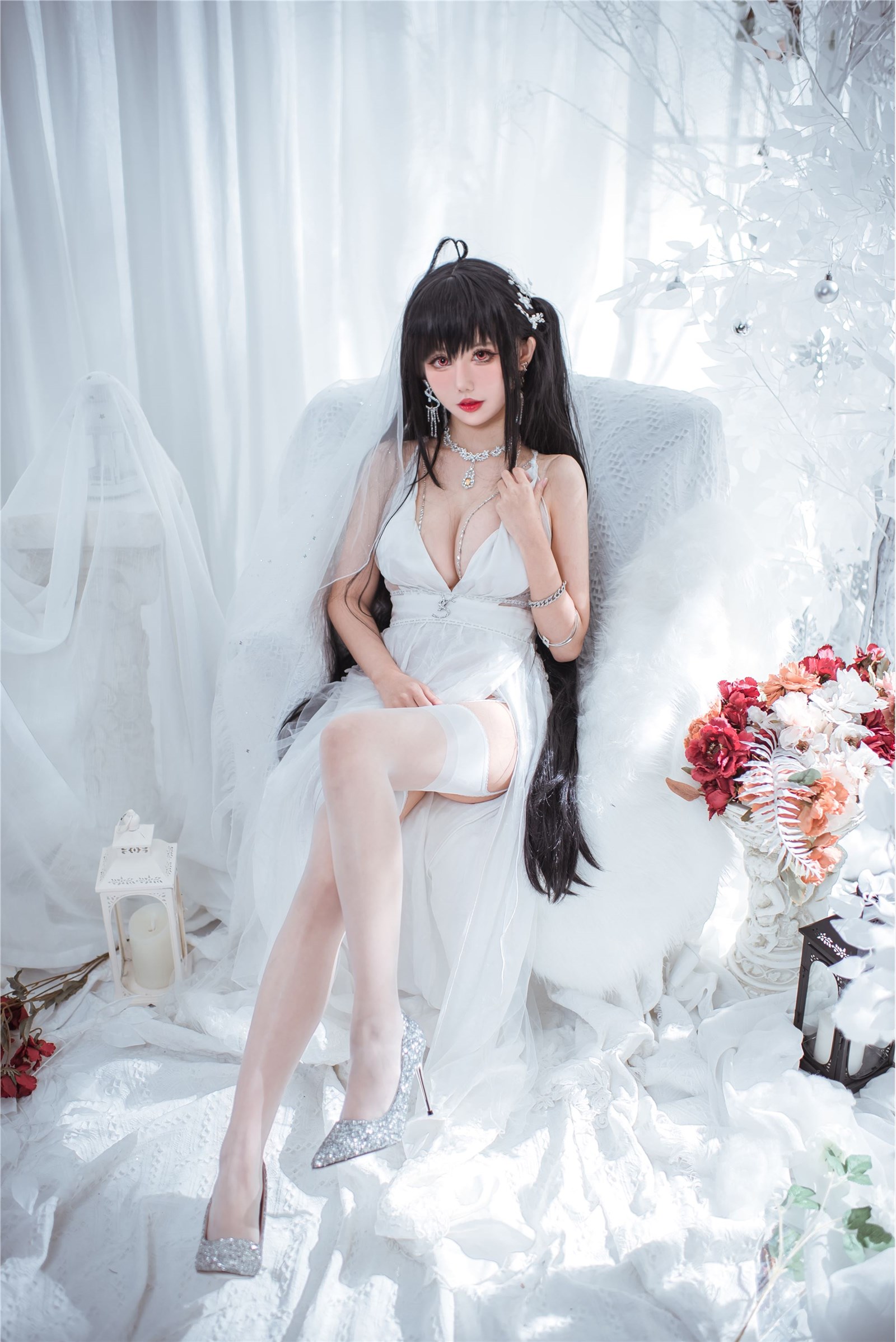 Fairy Moon NO.008 Big Phoenix Wedding Pure White Wedding Dress(9)